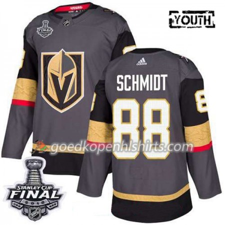 Vegas Golden Knights Nate Schmidt 88 2018 Stanley Cup Final Patch Adidas Grijs Authentic Shirt - Kinderen